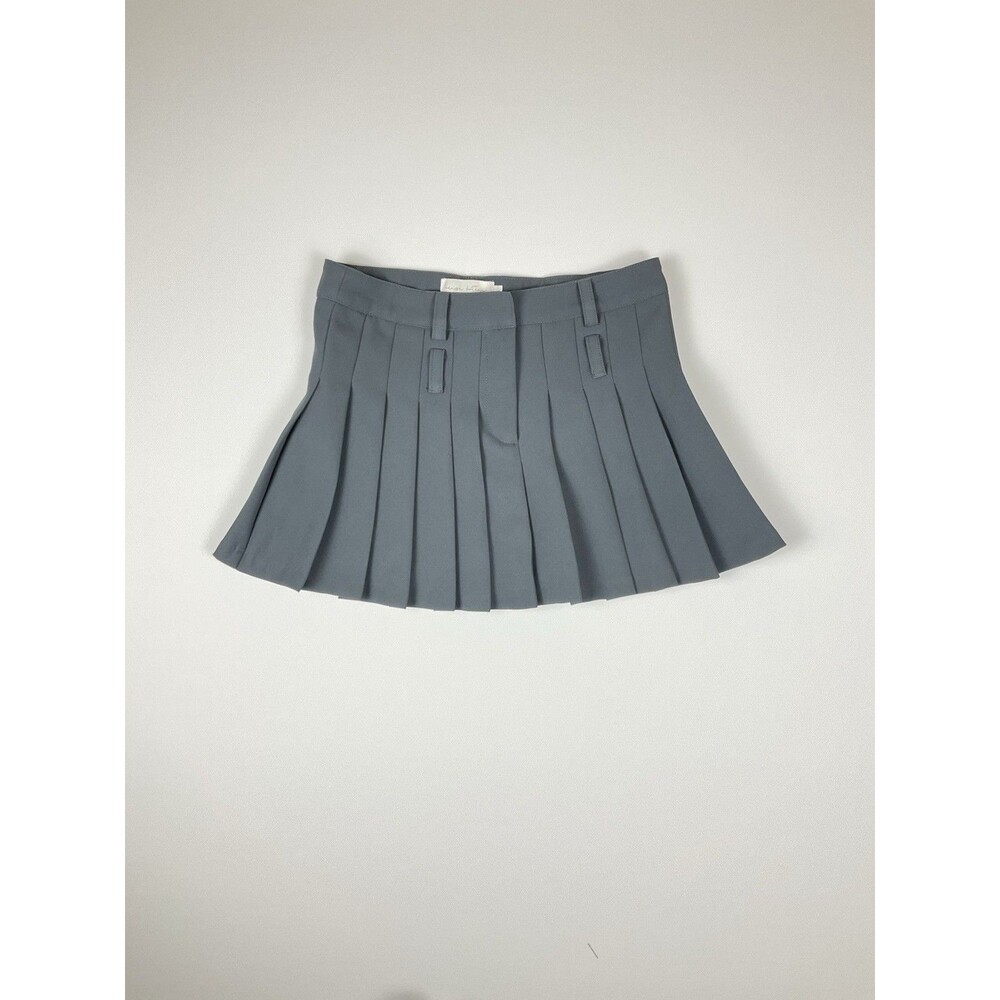 Beige Botany Women's Pleated Mini Skirt Gray, Size Small